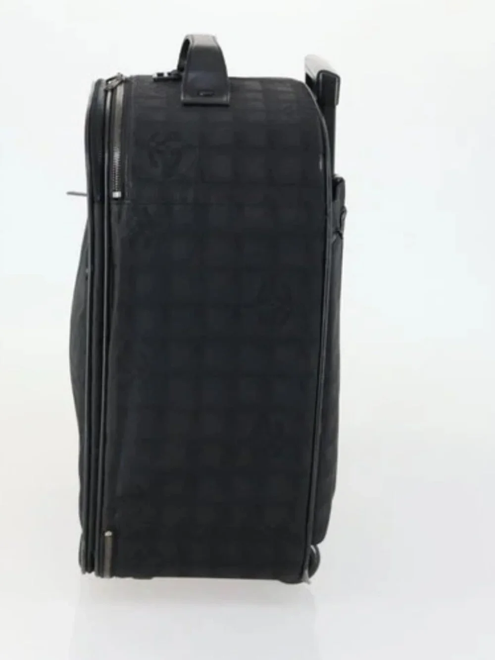 CHANEL New Travel Line Suitcase Nylon Black CC Auth bs31796